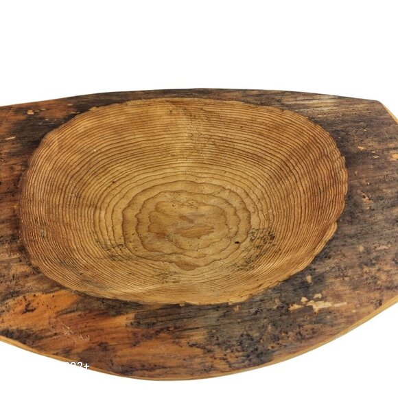 Rustic Wooden Bowl Rough Cut 12"x9"x2.5" Diy/Craft Project Or Decor Piece - Picture 2 of 9